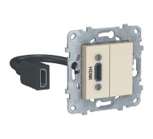 Механизм розетки HDMI UNICA NEW беж. SchE NU543044