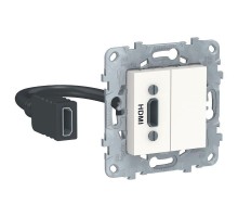 Механизм розетки HDMI UNICA NEW бел. SchE NU543018