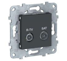 Механизм розетки R-TV/SAT UNICA NEW проходная антрацит SchE NU545654