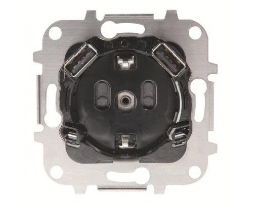 Механизм розетки SCHUKO с 2-мя USB ЗУ 5В 2000 мА SKY ABB 2CLA818830A1001