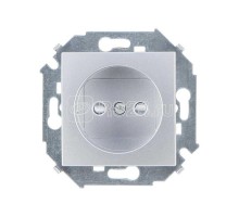 Механизм розетки Simon15 16А 250В 2P защ. шторки винт. зажим алюм. Simon 1591444-033
