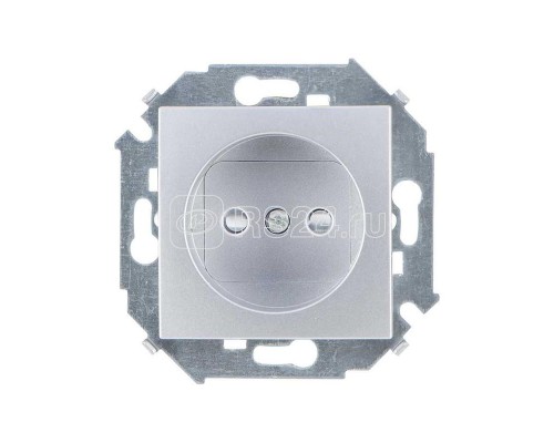 Механизм розетки Simon15 16А 250В 2P защ. шторки винт. зажим алюм. Simon 1591444-033