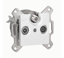 Механизм розетки TV-FM-SAT 1-м СП Cariva проходная 10/14дБ 2150МГц бел. Leg 773636