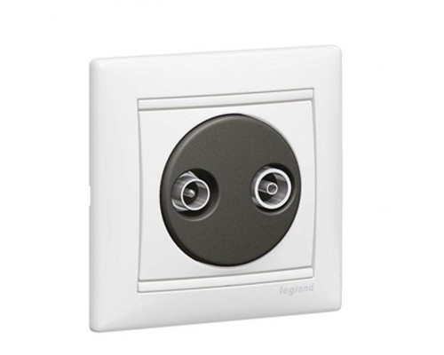 Механизм розетки TV-R СП Valena проходная 1.5дБ бел. Leg 774432