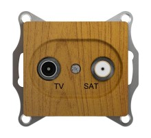 Механизм розетки TV-SAT 2-м СП Glossa оконечной 1DB дер. дуб SchE GSL000597