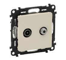 Механизм розетки TV-SAT двухкабельной Valena Life с лиц. панелью сл. кость Leg 753558