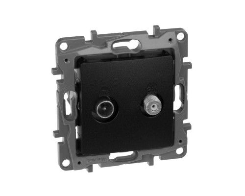 Механизм розетки TV-SAT СП Etika двухкабельная антрацит Leg 672657