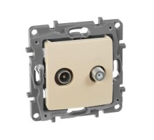 Механизм розетки TV-SAT СП Etika двухкабельная сл. кость Leg 672357