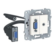 Механизм розетки UNICA NEW HD15 + Minijack бел. SchE NU593218