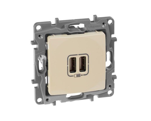 Механизм розетки USB 1-м СП Etika 2мод. 240В/5В 2400мА сл. кость Leg 672394