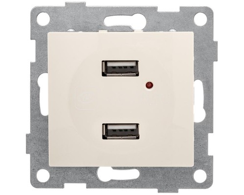 Механизм розетки USB 2-м СП Bravo беж. GUSI С10USB2-003