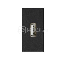 Механизм розетки USB Simon27 тип А узкий винты графит Simon 2701090-038