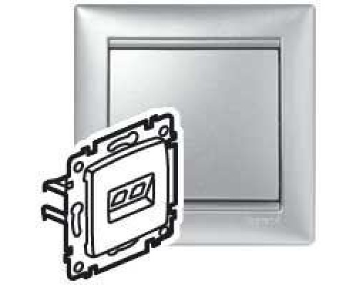 Механизм розетки информ. 2-м СП Valena RJ45 + RJ45 CAT.5E UTP с захватами алюм. Leg 770231