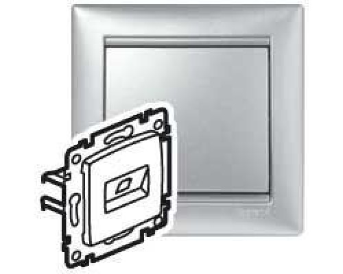 Механизм розетки информ. СП Valena RJ45 STP CAT.6 1вых. алюм. Leg 770244