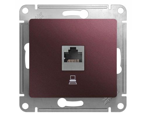 Механизм розетки комп. 1-м Glossa RJ45 кат.5е баклажан. SchE GSL001181K