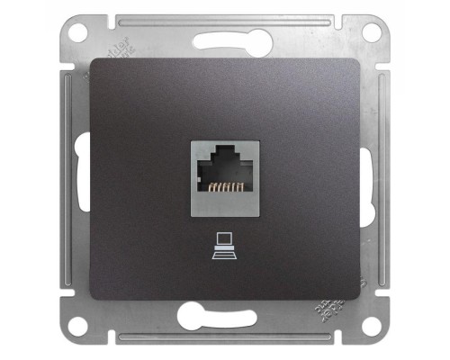 Механизм розетки комп. 1-м Glossa RJ45 кат.5е графит SchE GSL001381K