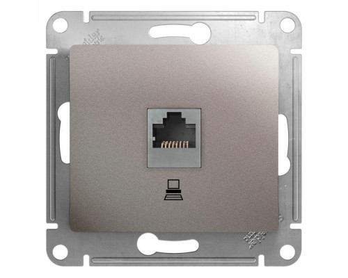 Механизм розетки комп. 1-м Glossa RJ45 кат.5е платина SchE GSL001281K