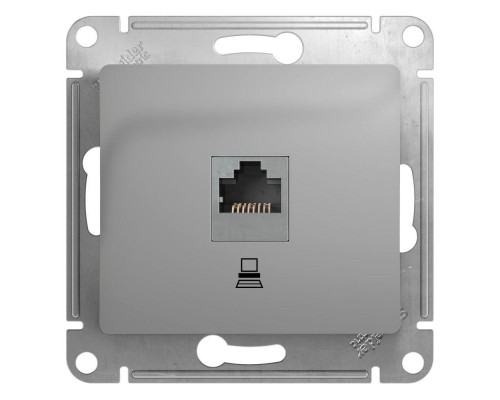 Механизм розетки комп. 1-м СП Glossa RJ45 CAT.5E алюм. SchE GSL000381K