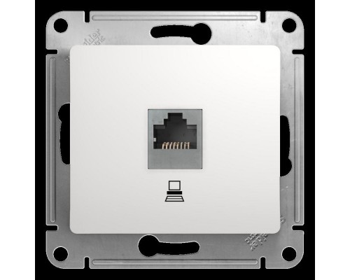 Механизм розетки комп. 1-м СП Glossa RJ45 бел. SchE GSL000181K