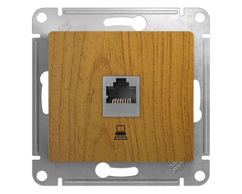 Механизм розетки комп. 1-м СП Glossa RJ45 дер. дуб SchE GSL000581K