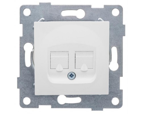 Механизм розетки комп. 2-м RJ45 СП Ugra бел. GUSI С11К2-001
