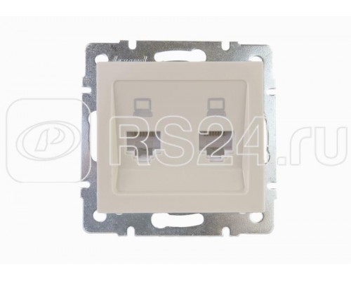Механизм розетки комп. 2-м Рейн крем. LEZARD 703-0388-141