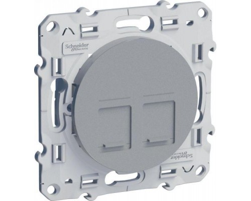 Механизм розетки комп. 2-м СП Odace RJ45 алюм. SchE S53R481
