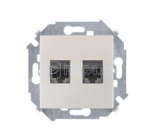 Механизм розетки комп. Simon15 2мод. RJ45 CAT.5E (AMP) шампань Simon 1591552-034