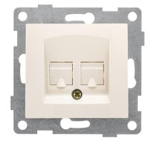 Механизм розетки комп. и телефон.(RJ45 RJ12) СП Bravo беж. GUSI С10КТ-003