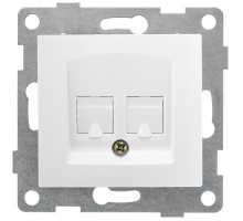 Механизм розетки комп. и телефон.(RJ45 RJ12) СП Bravo бел. GUSI С10КТ-001