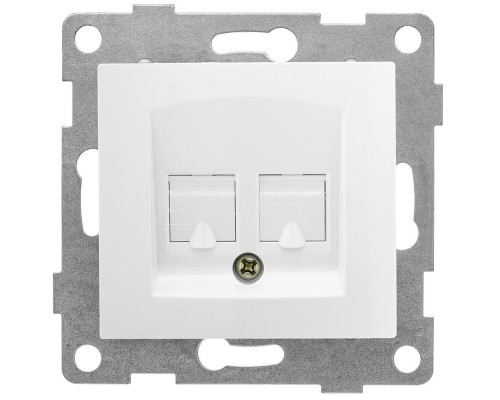 Механизм розетки комп. и телефон.(RJ45 RJ12) СП Bravo бел. GUSI С10КТ-001