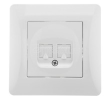 Механизм розетки комп. и телефон.(RJ45 RJ12) СП Ugra бел. GUSI С11КТ-001