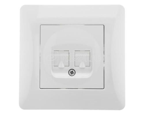 Механизм розетки комп. и телефон.(RJ45 RJ12) СП Ugra бел. GUSI С11КТ-001