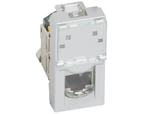 Механизм розетки комп. СП Mosaic 1мод. RJ45 STP CAT.6A алюм. Leg 079473