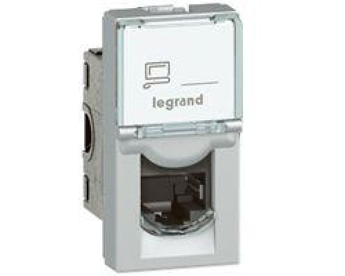 Механизм розетки комп. СП Mosaic 1мод. RJ45 UTP CAT.6A алюм. Leg 079471