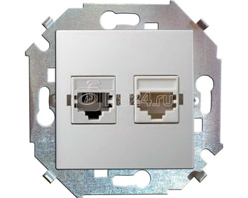 Механизм розетки комп. СП Simon15 2мод. RJ45 + RJ45 бел. Simon 1591593-030