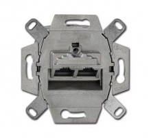 Механизм розетки комп. + телеф. 2мод. RJ45 UAE 8/8 6е экранир. для 10-Gigabit/PoE+ Ethernet до 500МГц ABB 2CKA000230A0412
