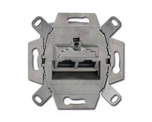 Механизм розетки комп. + телеф. 2мод. RJ45 UAE 8/8 6е экранир. для 10-Gigabit/PoE+ Ethernet до 500МГц ABB 2CKA000230A0412