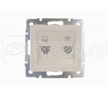 Механизм розетки комп. + телефон Рейн крем. LEZARD 703-0388-143