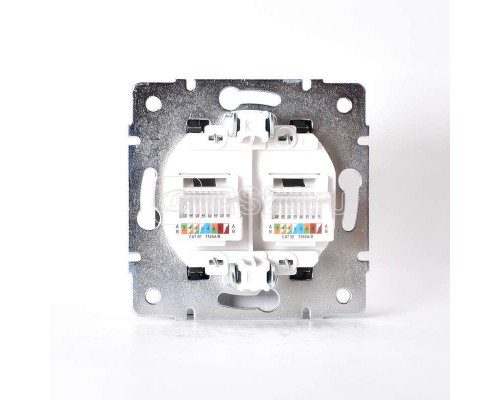 Механизм розетки компьютерн. 2-м СП KARINA RJ45 черн. бархат LEZARD 707-4288-141