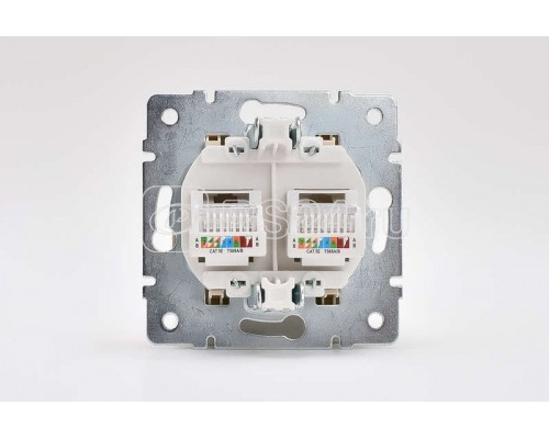 Механизм розетки компьютерн. 2-м СП KARINA RJ45 крем LEZARD 707-0388-141