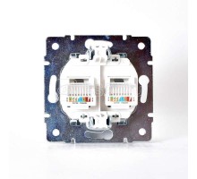 Механизм розетки компьютерн. 2-м СП KARINA RJ45 серебро мат. LEZARD 707-4388-141
