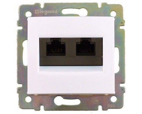 Механизм розетки компьютерной СП Valena RJ45 Cat.5 2 вых. UTP бел. (DIY-упак.) Leg 694292