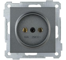 Механизм розетки СП BOLERO РС10-1-0-Б 10А без заземл. антрацит ИЭК ERB10-K95-10