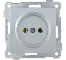 Механизм розетки СП BOLERO РС10-1-0-Б 10А без заземл. серебр. ИЭК ERB10-K23-10