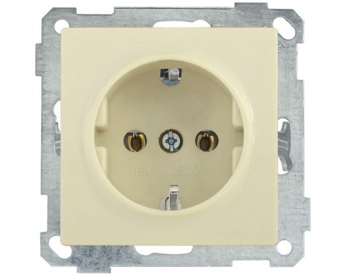 Механизм розетки СП BOLERO РС11-1-0-Б 16А с заземл. крем. ИЭК ERB11-K33-16