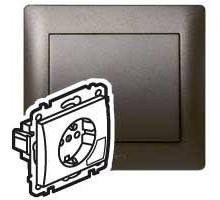 Механизм розетки СП Galea Life 2К+З с мех. выталкиванияс лицевой панелью темн. бронза Leg 771224