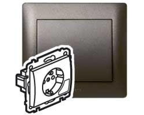 Механизм розетки СП Galea Life 2К+З с мех. выталкиванияс лицевой панелью темн. бронза Leg 771224
