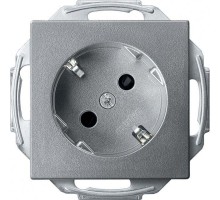 Механизм розетки СП Merten 45град. с заземл. алюм. SchE MTN2370-0460