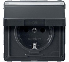 Механизм розетки СП Merten поле для надписи с защ. крышкой SchE MTN2312-7214